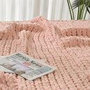 Esterra Chunky Knit Blanket Throw 40"x50", 100% Hand Knitted Chenille Throw Blanket, Cozy Soft Thick Cable Knit Throw Large Rope Knot Crochet Throw Blanket for Sofa Couch Bed, Dusty Pink by CozyNest Decor