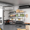 IZEUK 1400 LBS Garage Black Shelving Wide Storage Shelves 4 Tier Adjustable Heavy Duty Metal Wire Rack Standing Shelf Unit for Kitchen Office College Dorm Garage Warehouse 15.8" x 45.8"x 59.4" by CozyNest Decor