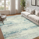 5x7 Area Rugs for Lliving Room Bedroom, Abstract Washable Rugs with Non-Slip Backing, Stain Resistant Thin Carpet for Dorm Dining Room Table Nursery Indoor Home Office-Blue/Gray by TinyTreasures Baby Boutique