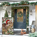 BLKWHT Winter Cat Garden Flag 12x18 Vertical Double Sided Christmas Holiday Outside Decorations Burlap Yard Flag BW738 by GreenHaven Gardens