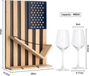 American Flag Wine Bottle Wall Rack Holder With 2 Wine Glasses By Patriotic Centerpi by The Wine Savant