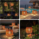 Solar Lanterns,Solar Boho Lanterns Outdoor Waterproof Wicker Lights for Outside Hanging Rattan Lights Outdoor Woven Lamp Decoration for Garden,Yard,Patio,Porch,Trees,Lawn,Pathway,2 Pack by GreenHaven Gardens