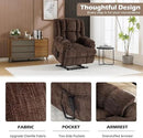 Dual Motor Power Lift Recliner Chair with Massage and Heat for Elderly People, Infinite Position, Brown Recliner Chair, Chenille Fabric Lift Chair by CozyNest Decor