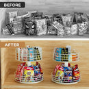Snack Organizer - Versatile Snack Storage 2 Tier Lazy Susan with Convenient Grab-and-Go Design, Metal Snack Holder for Home, Office, Breakroom, 12.13" L x 12.13" W x 12.56" H (Matte White) by CozyNest Decor