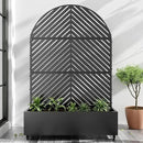Casaphoria Metal Raised Garden Bed with Trellis and Wheels, 72"x47"x16" Arched Planter Box for Climbing Plants, Vegetables & Vines, Features Drainage Holes and Privacy Screen (Black-Parallel) by GreenHaven Gardens