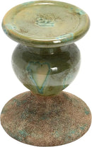 Creative Co-Op 2-Tone Sculptural Terracotta Pillar Candle Holder, Distressed Green by CozyNest Decor