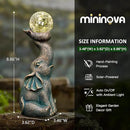 MININOVA Solar Elephant Garden Decor Statues & Sculptures for Outside, Outdoor Figurine Lights for Patio, Yard, Balcony, Unique Housewarming Ornament by GreenHaven Gardens