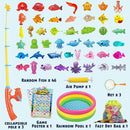 CozyBomB™ Magnetic Fishing Toys Game Set for Kids | Water Table Bathtub Kiddie Pool Party & Pole Rod Net, Plastic Floating Fish Toddler Color Ocean Sea Animals Birthday Age 3 4 5 6 Year by TinyTreasures Baby Boutique