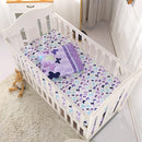 Wowelife Butterfly Crib Bedding Set for Girls 3 Piece Baby Girl Bedding Sets Purple Nursery Crib Sets Newborn, Infant &Toddler Include Quilted Comforter,Crib Skirt and Fitted Sheet, Purple by TinyTreasures Baby Boutique