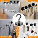 MIKEDE Magnetic Hooks, 40Lbs Strong Neodymium Black Magnet Hook for Hanging, Heavy Duty Magnetic Hooks Classroom Must Have, Magnet with Hooks for Home, Kitchen, Workplace, School - Pack of 10 by CozyNest Decor
