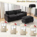 URRED Modular Sectional Sofa Comfy Cloud Couch, Modern Chenille Sofa Sleeper Deep Seat Couches with Ottoman/Pillows for Living Room (Black, 82.6''- L Shape) by CozyNest Decor
