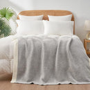 Snuggle Sac Buttery Grey Throw Blanket for Couch, Reversible Super Soft Warm Blankets Cozy Knit Fuzzy Plush Lightweight Throws for Sofa, Bed, Heather Grey, 50"x 60" by TinyTreasures Baby Boutique