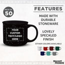 DISCOUNT PROMOS Custom Ceramic Campfire Coffee Mugs 13 oz. Set of 50, Personalized Bulk Pack - Perfect for Tea, Espresso, Cappuccino, Hot Cocoa - Black by TinyTreasures Baby Boutique