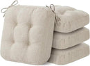 Chair Cushions, Memory Foam Dining Chair Cushions, Tufted Indoor Chair Pads, Set of 4, 16.5' x 16.5' x 3.5', Beige by CozyNest Decor