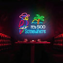 Parrot Its 5 00 O'clock Some Where Neon Sign for Wall Decor USB Powered Five Oclock Dimmable Bar Beer LED Light Man Cave by CozyNest Decor
