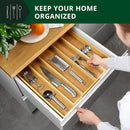ROYAL CRAFT WOOD Luxury Bamboo Kitchen Drawer Organizer - Silverware Organizer - Utensil Holder and Cutlery Tray with Grooved Drawer Dividers for Flatware and Kitchen Utensils (5 Slot, Natural) by CozyNest Decor