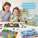 6 Packs Wooden Puzzles for Kids Ages 4-6, 60 Piece Wood Dinosaur Animals Jigsaw Puzzles for Toddlers Ages 3-5, Preschool Educational Learning Toys Gifts for 2 3 4 5 6 7 8 Boys Girls by TinyTreasures Baby Boutique