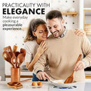 Zulay Kitchen 10-Piece Wooden Spoons for Cooking - Smooth Finish Teak Wooden Utensils for Cooking - Soft Comfort-Grip Wood Spoons for Cooking - Non-Stick Wooden Cooking Utensils - Wooden Spoon Sets by CozyNest Decor