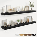 fuqing Floating Shelves for Wall, Bathroom Shelf Wall Mounted for Storage, Shelves with Invisible Bracket for Bedroom, Kitchen, Living Room, Farmhouse Small Book Shelf, 55 Inch Set of 2, Black by CozyNest Decor
