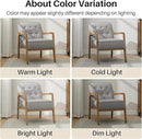 Linen Accent Chair, Mid Century Modern Chair for Living Room, Upholstered Comfy Lounge Armchair with Solid Wood Frame, Reading Side Chair for Bedroom,105°Ergonomic Comfort, Grey by CozyNest Decor