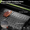 MELLCOM Charcoal Grill with Wood Foldable Side Table - 338 Sq.In BBQ Area with Individual Lifting Charcoal Trays & Thermometer, Movable Charcoal Grill for Outdoor Patio, Garden and Backyard