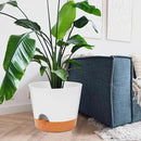 GARDIFE 12 inch Plant Pots, planters, Self Watering Pots, Large Plastic Flower pots with Deep Reservior and High Drainage Holes for Indoor Outdoor Plants and Flowers, White by GreenHaven Gardens