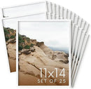 HAUS AND HUES 11x14 White Metal Picture Frames - Features Premium Aluminum, Vertical & Horizontal Hang, Shatterproof Plexiglass - Perfect for Home, Room, Office (11x14 in, White, Set of 25) by CozyNest Decor
