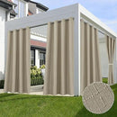 HolidayIdeas 4 Panels Linen Outdoor Curtains for Patio Waterproof Taupe Outside Curtains 54"x120"-Gazebo Curtains Weighted Weatherproof, Privacy for Pergola, Porch, Cabana, Living Room by CozyNest Decor