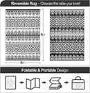Waterproof Outdoor Rug 6x9ft, Bohemia Reversible Plastic Straw Mat for Patio RV Deck Porch Backyard Balcony Camping Picnic Beach Indoor Outdoor Carpet, Black&White by CozyNest Decor