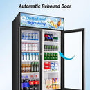 Commercial Beverage Refrigerator, 40 Inch 35 Cu.Ft. Commercial Drink Fridge, Display Refrigerator with Double Glass Door, Commercial Display Fridge with 8 Adjustable Shelves, for Shop,Restaurant,Bar by CozyNest Decor
