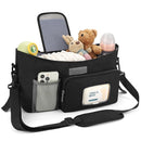 Accmor Universal Stroller Organizer with Insulated Cup Holder, Stroller Caddy Bag Accessories, Stroller Cup Holder Organizer for Uppababy Baby Jogger Britax Stroller, Black by TinyTreasures Baby Boutique
