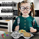 Stainless Steel Plates for Kids, Toddler Plate, Non Toxic Baby Dinnerware, BPA-Free Feeding Tray, Durable, Easy to Clean, Compatible with Dishwasher, Freezer, Microwave by TinyTreasures Baby Boutique