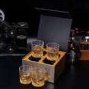 KANARS Old Fashioned Whiskey Glasses with Luxury Box - 10 Oz Rocks Barware For Scotch, Bourbon, Liquor and Cocktail Drinks - Set of 4 - Men Gift by CozyNest Decor
