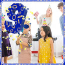 Number 9 Blue and Golden Rings Piñata for Kids Birthday Cartoon Theme Small Piñata with Blindfold Stick Confetti for Fiesta Cinco De Mayo Party Decor, 15.8 x 11 x 2.8 Inch by TinyTreasures Baby Boutique