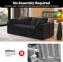 78.74" LoveSeat Cloud Sofa,Modular Sectional Couch,Modern Deep Seat Upholstered Couches with Plush Corduroy Fabric for Living Room Furniture,Bedroom and Apartment,No Assembly Required,Black by CozyNest Decor