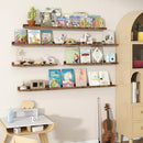 Fun Memories Picture Ledge Shelves Set of 2, 55 Inch Rustic Wall Mounted Floating Shelves with Lip for Home Storage and Décor in Bathroom, Kitchen, Nursery, Bedroom, Living Room, Brown by CozyNest Decor