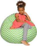 Posh Beanbags Bean Bag Chair, Large-38in, Pattern Chevron Green and White by TinyTreasures Baby Boutique