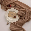 6pcs Nude Gauze Rustic Cheesecloth Table Runner 120 Inch 10 FT for Wedding Baby Shower Bridal Shower Birthday Engagement Garden Outdoor Party Long Sheer Boho Decorations by CozyNest Decor