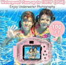 Agoigo Kids Waterproof Camera - Children Underwater HD Video Digital Camcorder, Portable Travel Toy for Toddler - Ideal Christmas Birthday Gifts for Boys Girls Age 3-12 with 32GB Card (Pink) by TinyTreasures Baby Boutique