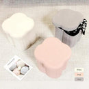 B FSOBEIIALEO Storage Ottoman Cube, Flowers Shaped Ottomans with Storage Foot Stool Footrest for Lving Room, Boucle Ottoman Seat for Dorm Room,Faux Teddy Fur, Grey 12.6"x12.6"x12.6" by CozyNest Decor