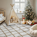 Fluffy Rug for Bedroom, 6X9Feet Stripe Checkered Rug Anti-Skid High Pile for Living Room Bedroom Kids Room Nursery, Dorm Home Decor by TinyTreasures Baby Boutique