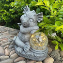 Garden Dragon Figurine Solar Powered Outdoor Cute Dragon with Hold Glowing Glass Ball Resin Sculpture for Porch Patio Lawn Farm Yard Home Decoration Gift for Women Housewarming by CozyNest Decor