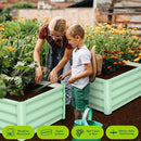 Galvanized Raised Garden Bed Outdoor, 2 Pcs 6x3x1FT Outdoor Large Planter Raised Beds Open Base with Safety Edge and Glove for Vegetables Flowers Ground Planter, Green by CozyNest Decor