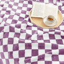 LOMAO Throw Blankets Flannel Blanket with Checkerboard Grid Pattern Soft Throw Blanket for Couch, Bed, Sofa Luxurious Warm and Cozy for All Seasons (Purple, 60"x80") by CozyNest Decor