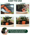 Large Terracotta Watering Spikes with Lids, Automatic Plant Waterer Outdoor | Indoor, Vacation Friendly Clay Plant Watering Devices System, Slow Release Self Watering Planter Insert, 6 Pack by GreenHaven Gardens