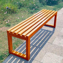 Weatherproof Metal Dining Bench, Outdoor Bench Backless Patio Bench 2-Person Farmhouse Bench Garden Bench for Kitchen, Living Room, Entryway(Orange,59in) by GreenHaven Gardens