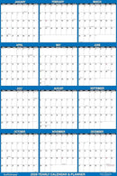 24" x 36" SwiftGlimpse 2026 Paper Folded Wall Calendar Large 12 Month Annual Yearly Wall Planner, Reversible, Horizontal/Vertical, Navy by GreenHaven Gardens