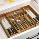 VaeFae Teak Drawer Organizer, Large Silverware Organizer, Expandable Utensil Organizer for Kitchen Drawer, Wooden Cutlery Tray Drawer Dividers Organizer by CozyNest Decor