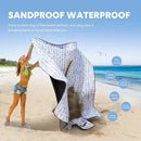ZAZE Beach Blanket Picnic Blankets Waterproof Sandproof with Stakes, Thick 3-Layer 80 * 80 Oversized Mat, Extra Large Big Machine Washable, Foldable Accessories Outdoor Camping Park (Blue White) by TinyTreasures Baby Boutique