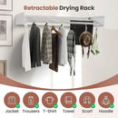 Foldable Wall-Mounted Drying Rack, Heavy-Duty 60 lb Capacity – Space-Saving Folding Laundry Hanger with 10 Clips, Rust-Proof Aluminium Clothes Dryer for Indoor & Outdoor Use by CozyNest Decor